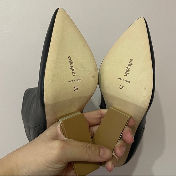 Cult Gaia- Black Kenna Leather Boots IT 36 / US 6 Minimal Trendy - Picture 12 of 12